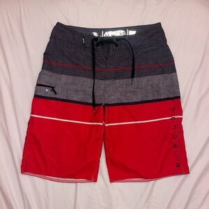 Rip Curl Men's Black and Red Board Shorts